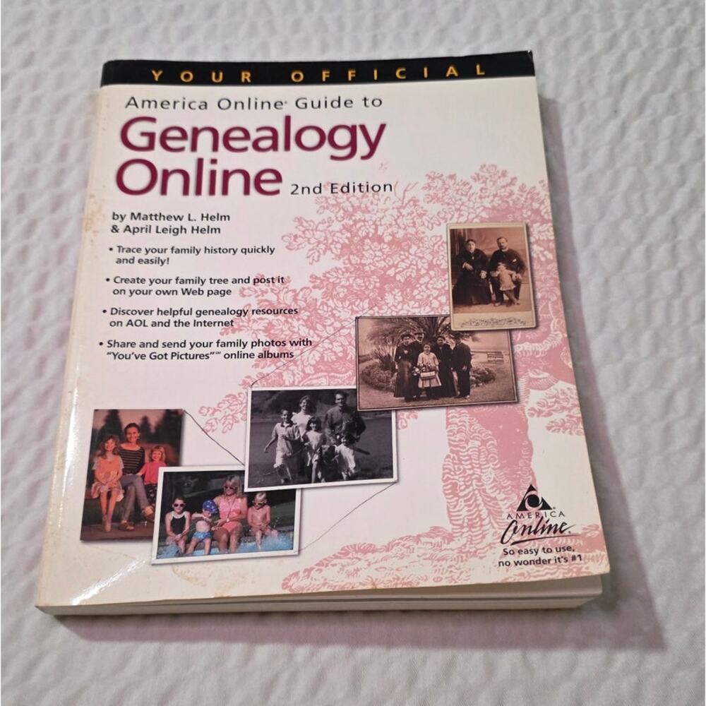 AOL Genealogy Online 2nd Edition 2000 Softcover Vintage Retro Family Tree